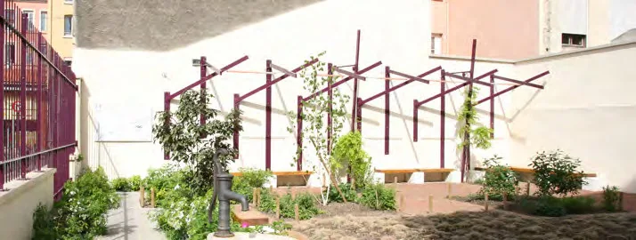Des cours ombragées — École Dambach-la-Ville
