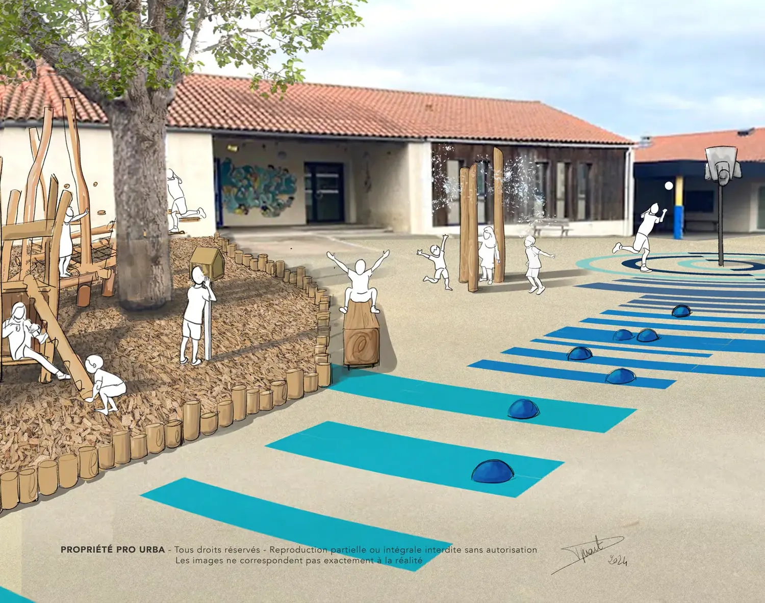 La cour hybride — concept de cour Oasis Pro Urba